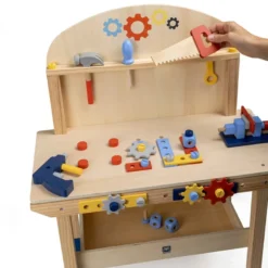 Banco de trabajo de madera con 45 accesorios