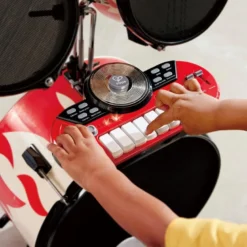 Batería de madera con teclado y taburete – Cool Beats Drum Set
