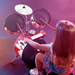 Batería de madera con teclado y taburete – Cool Beats Drum Set
