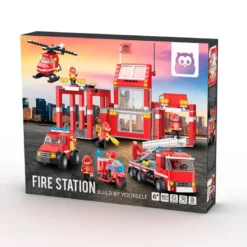 Bloques de construcción estación de bomberos con vehículos de rescate - 827 piezas