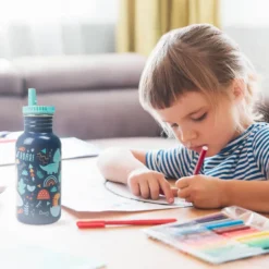 Botella de agua personalizable para niños con diseño de dinosaurios