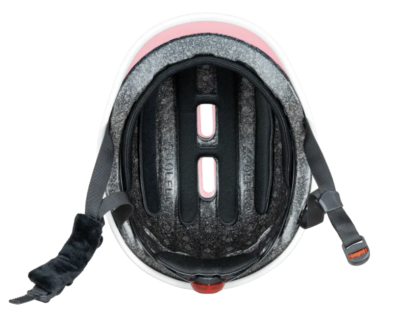 Casco ajustable de policarbonato con luz led Rosa pastel - Tallla XS/S (47-51cm)