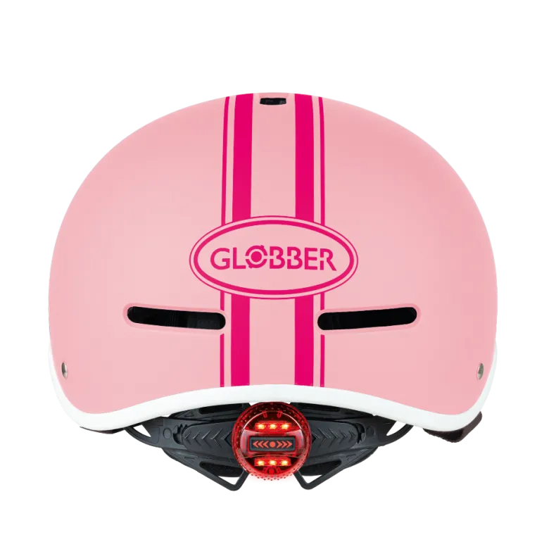 Casco ajustable de policarbonato con luz led Rosa pastel - Tallla XS/S (47-51cm)