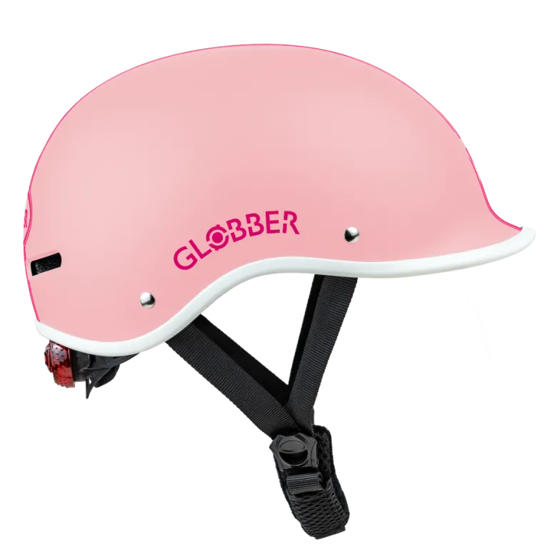 Casco ajustable de policarbonato con luz led Rosa pastel - Tallla XS/S (47-51cm)