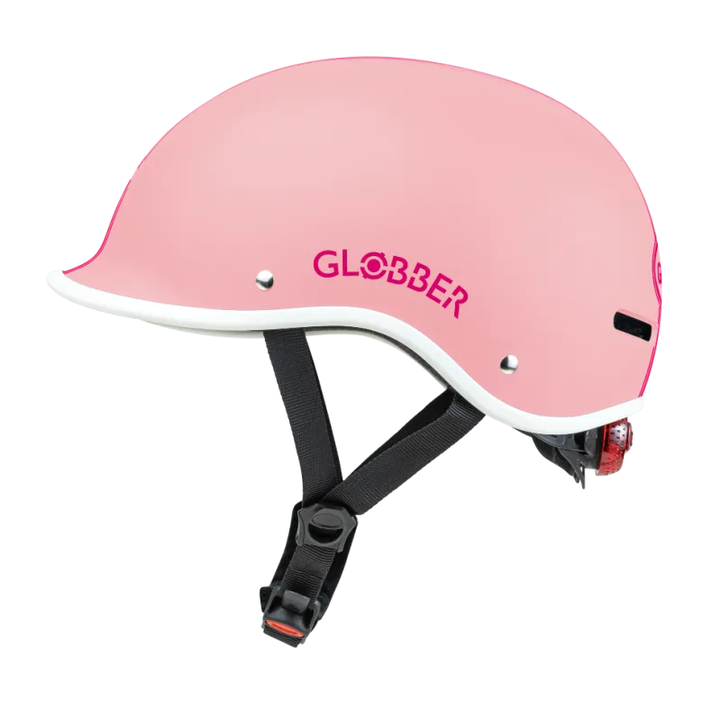 Casco ajustable de policarbonato con luz led Rosa pastel - Tallla XS/S (47-51cm)