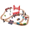 Circuito de tren ciudad bulliciosa