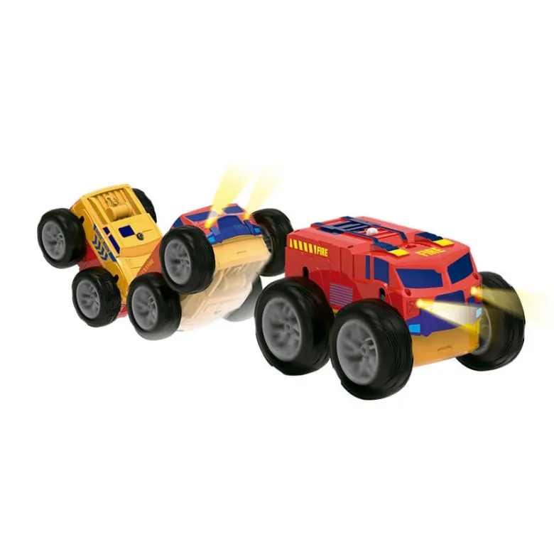 Coche con radiocontrol reversible Rescue Racer rojo y amarillo