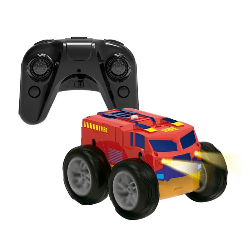 Coche con radiocontrol reversible Rescue Racer rojo y amarillo