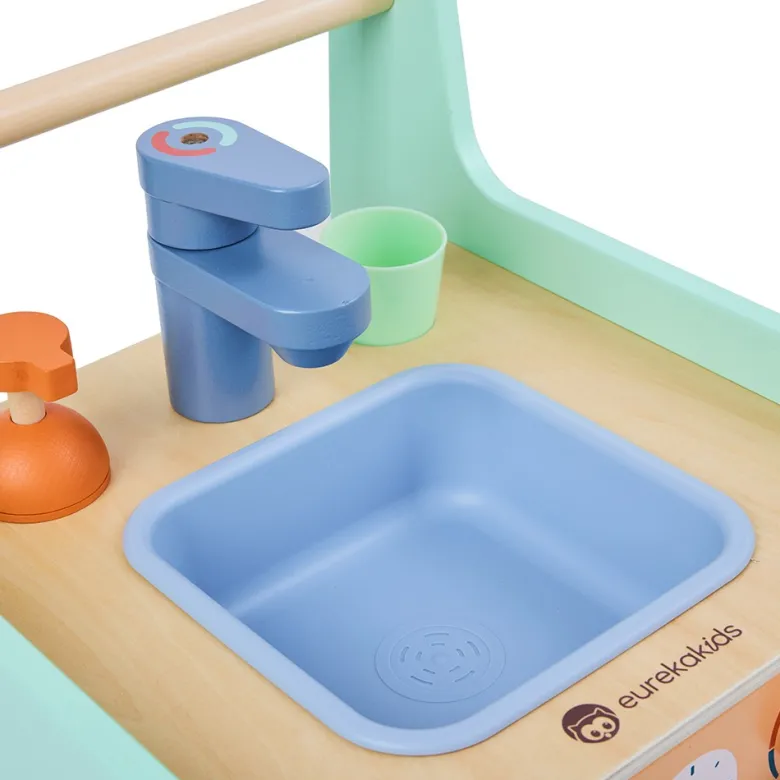 Cocina caminador de madera 2 en 1