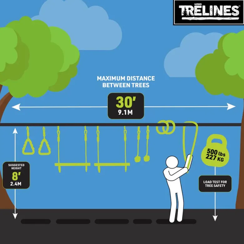 Columpio Ninja Combo de 15 metros - Trelines