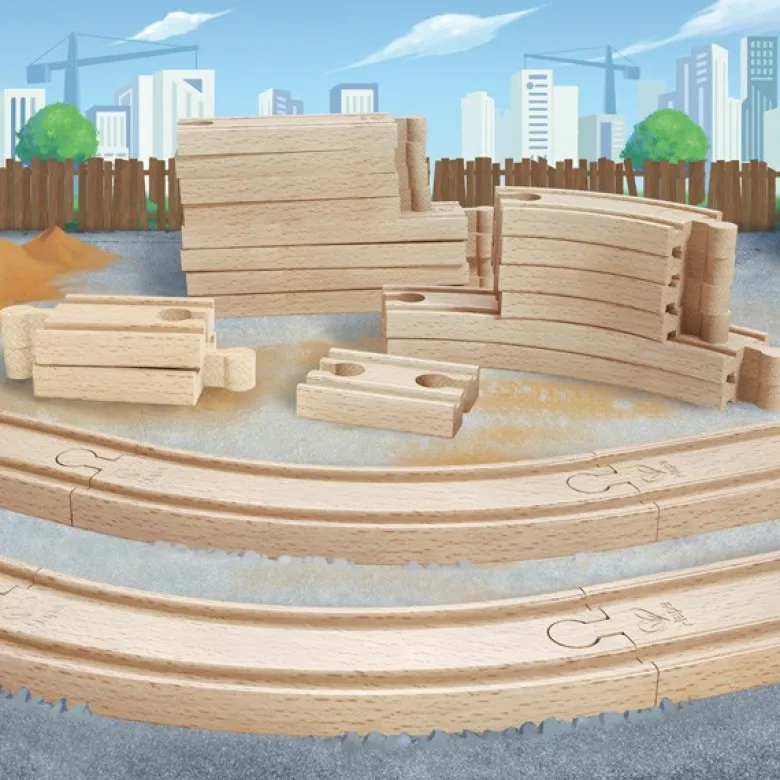 Conjunto de vías para ampliar circuitos de tren – 24 piezas