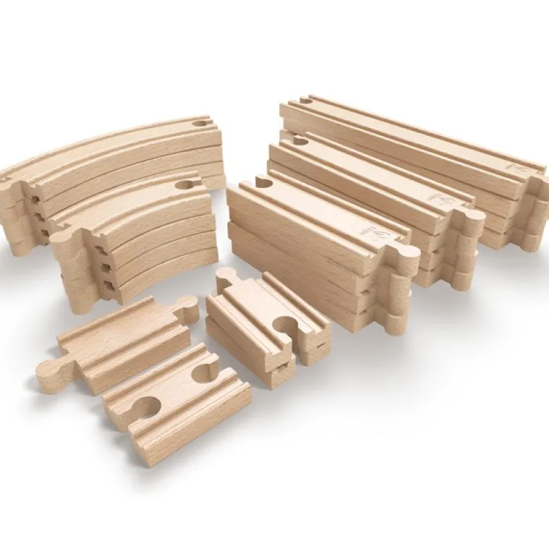 Conjunto de vías para ampliar circuitos de tren – 24 piezas