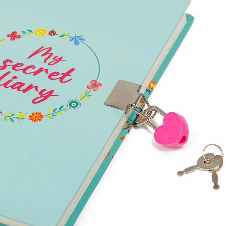 Diario secreto con candado y 2 llaves