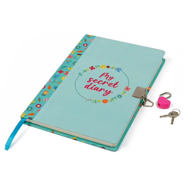 Diario secreto con candado y 2 llaves