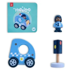El coche de policía con sirena - Colección Hapeland