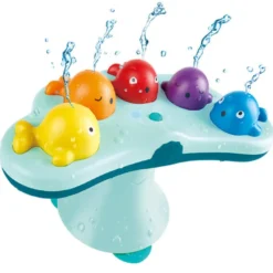Fuente musical con ballenas para el baño