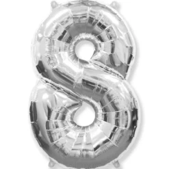 Globo plata en forma de número 8
