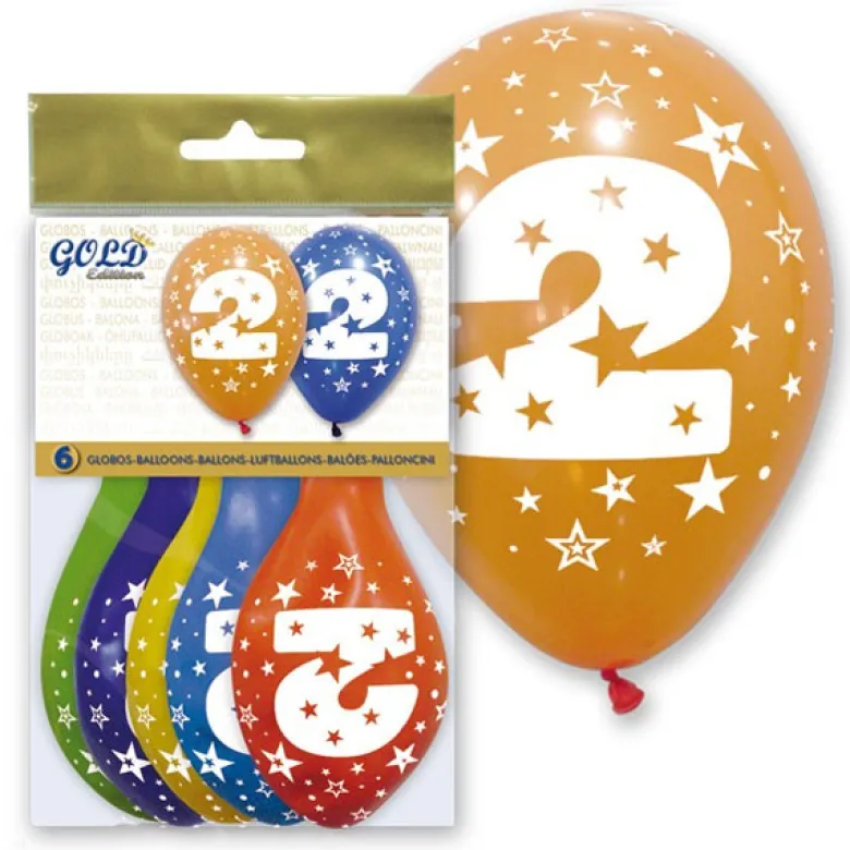 6 globos número 2