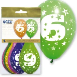 6 globos número 6