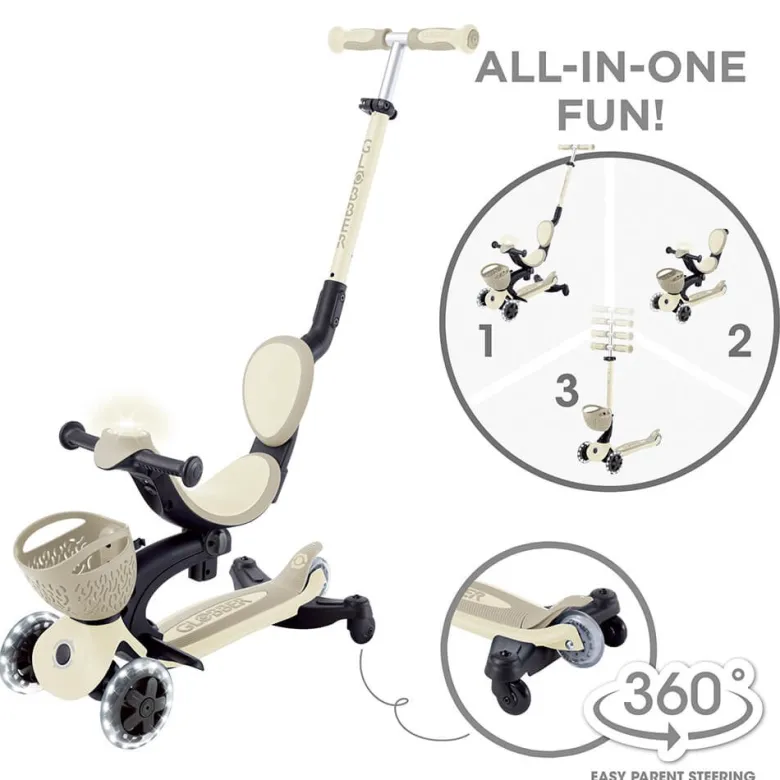 Go Up Baby Lights 360 – Patinete Evolutivo con Luces (Taupe)