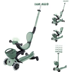 Go Up Baby Lights 360 – Patinete Evolutivo con Luces (Sage/Oliva)