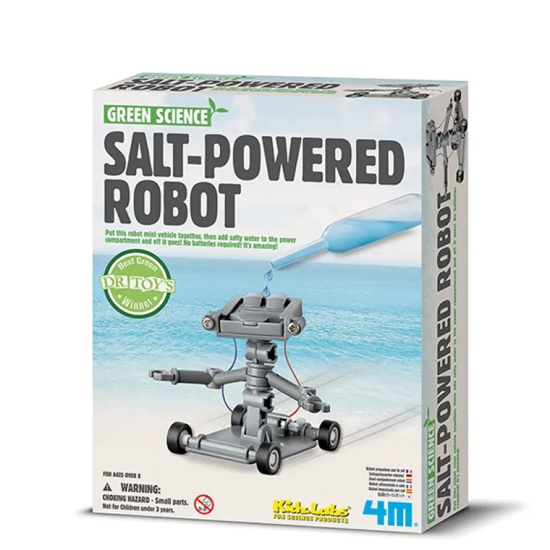Green Science robot energizado con agua salada