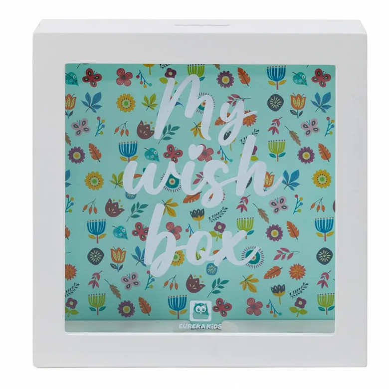 Hucha infantil transparente con estampado de flores – My Wish Box