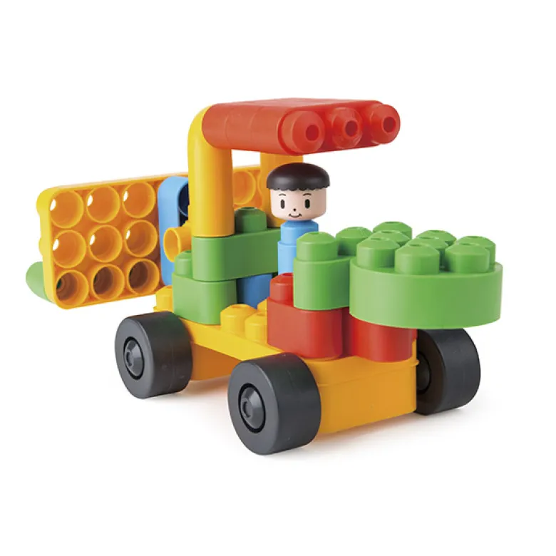 Juego construcción vehículos de zoo