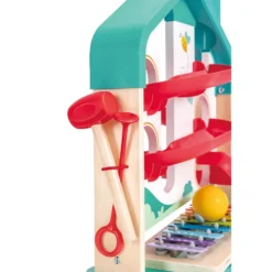 Juego de Bolas Rodantes y Xilófono en Forma de Casa