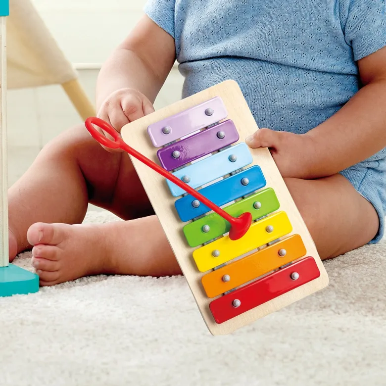 Juego de Bolas Rodantes y Xilófono en Forma de Casa