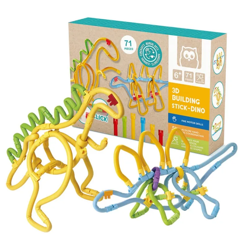 Juego de construcción 3D con piezas blandas dinosaurios – 71 piezas