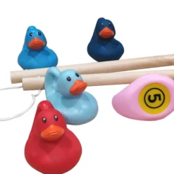 Juego de pesca para niños con 6 patitos