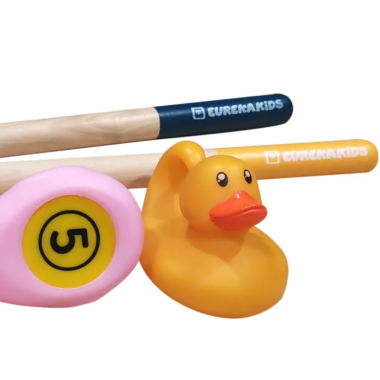 Juego de pesca para niños con 6 patitos