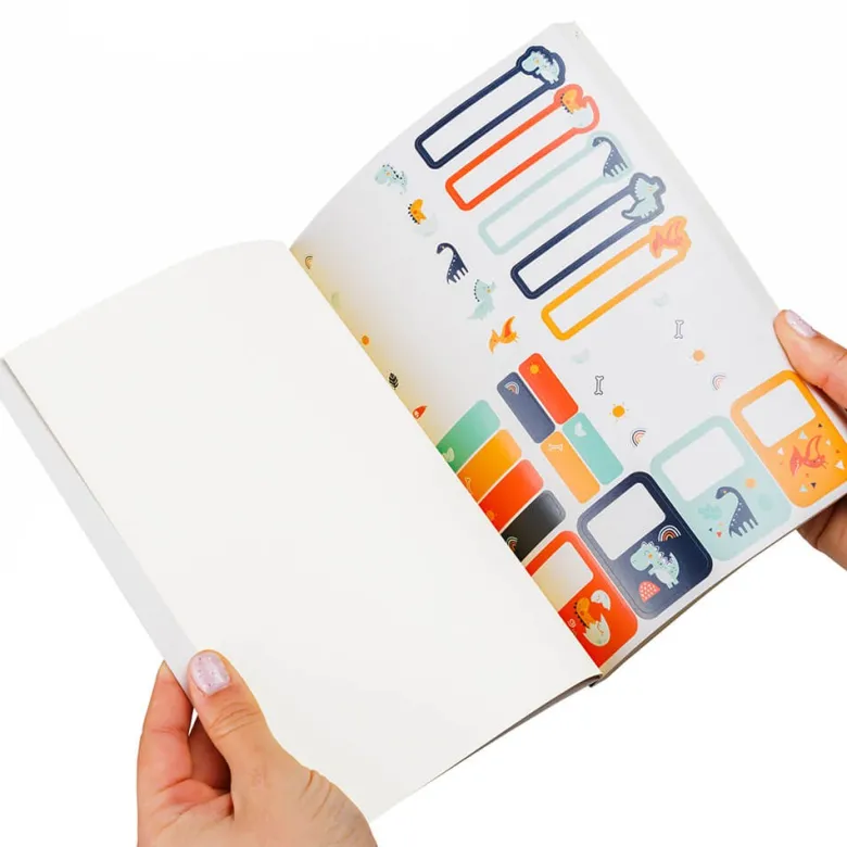 Libro de pegatinas y notas autoadhesivas con diseño de dinosaurios