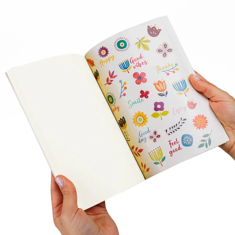 Libro de pegatinas y notas autoadhesivas con diseño de flores