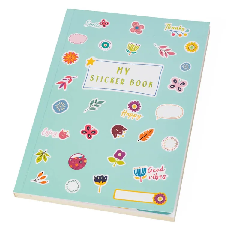 Libro de pegatinas y notas autoadhesivas con diseño de flores