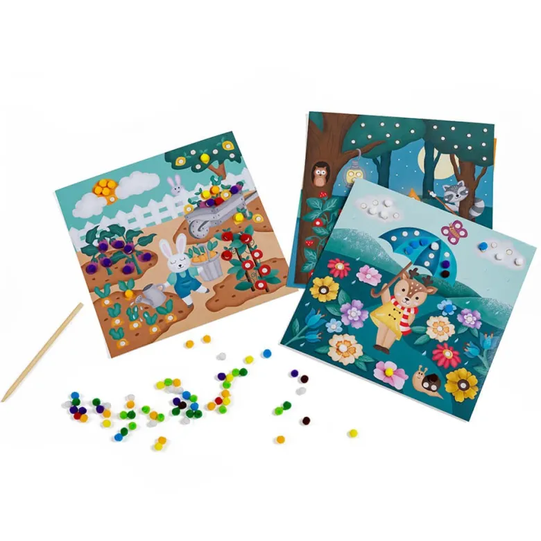Láminas creativas para decorar con pompones – Deco Pompons