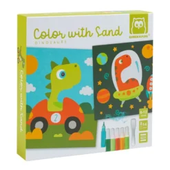 Láminas para pintar con arena de colores – Dinosaurios