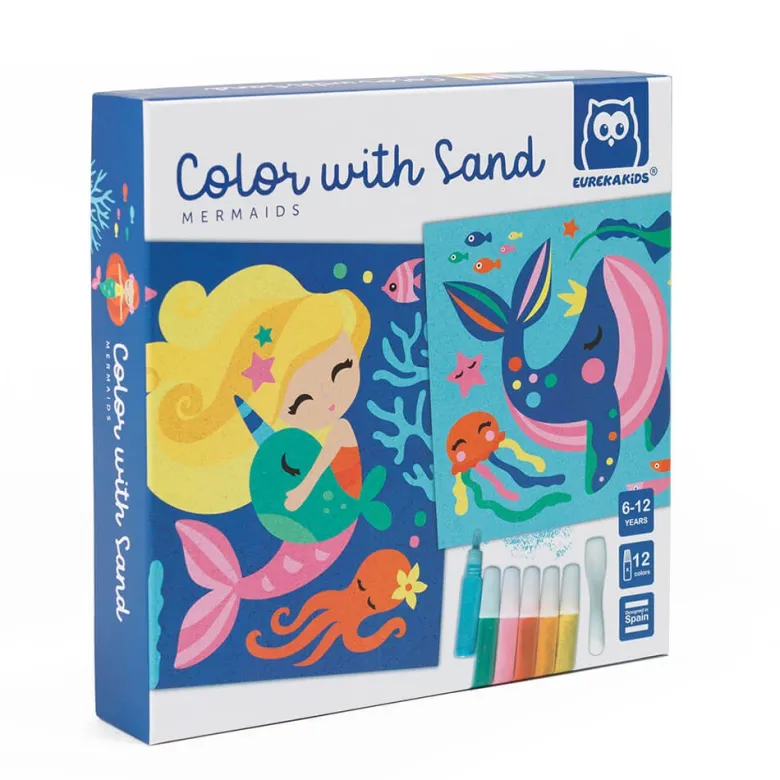 Láminas para pintar con arena de colores – Sirenas