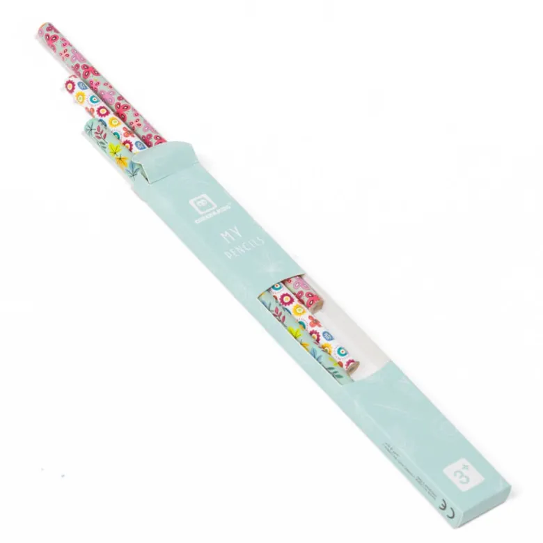 Lápices de madera con diseño de flores – My Pencils