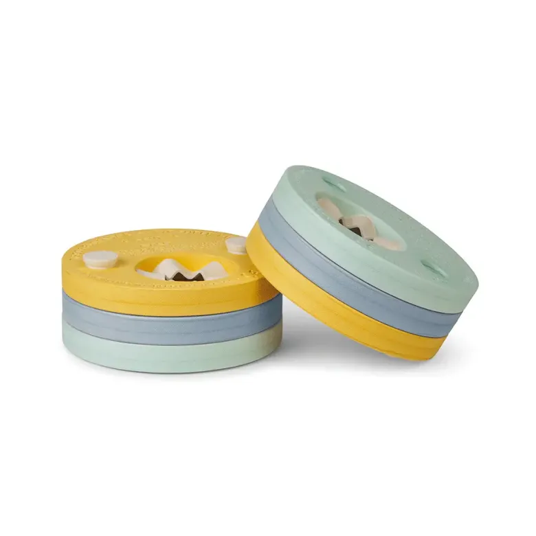 Manguitos Evolutivos Azul Mist- Azul Claro, Azul Oscuro y Amarillo