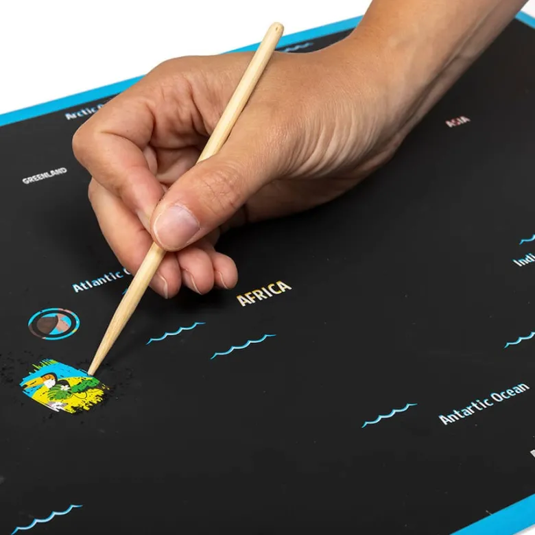 Mapa animales del mundo para rascar Scratch Art