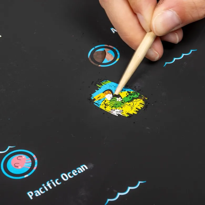 Mapa animales del mundo para rascar Scratch Art