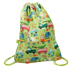 Mochila de cuerdas y mochila saco infantil con estampado de coches