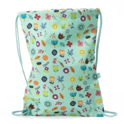 Mochila de cuerdas y mochila saco infantil con estampado de flores