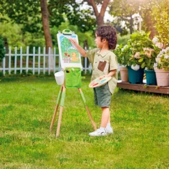 Paleta artística de madera con 6 pinceles