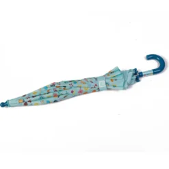 Paraguas infantil azul celeste con estampado de flores