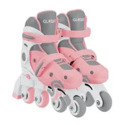 Patines evolutivos 2 en 1 para patinar en linea - Talla 30-33 color rosa pastel