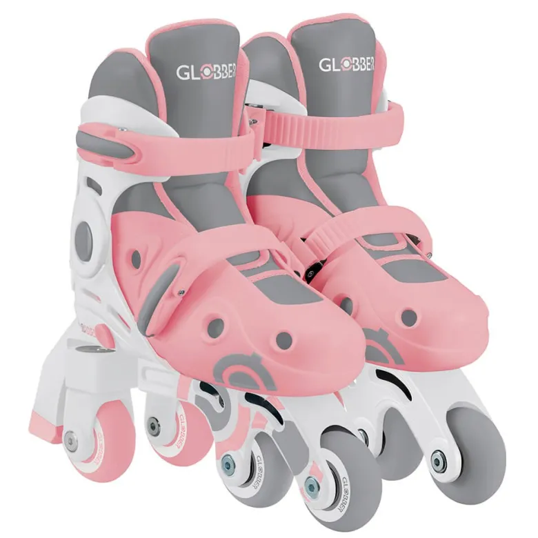 Patines evolutivos 2 en 1 para patinar en linea - Talla 30-33 color rosa pastel