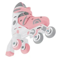 Patines evolutivos 2 en 1 para patinar en linea - Talla 30-33 color rosa pastel